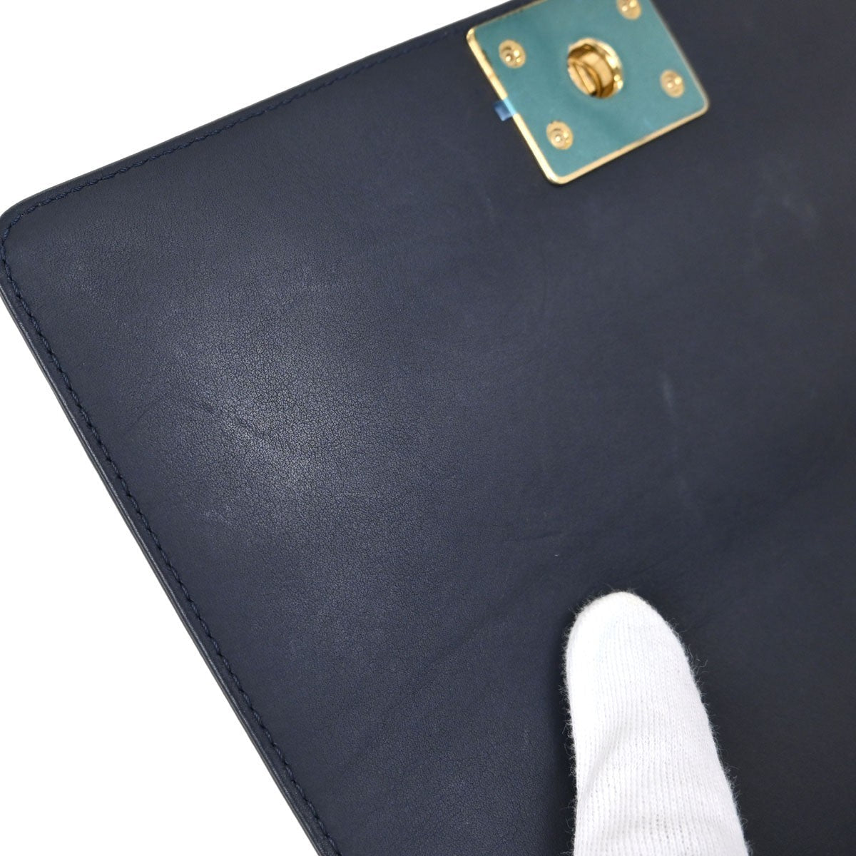 Chanel Boy Medium Vintage Shoulder Bag in Black and Navy Calfskin