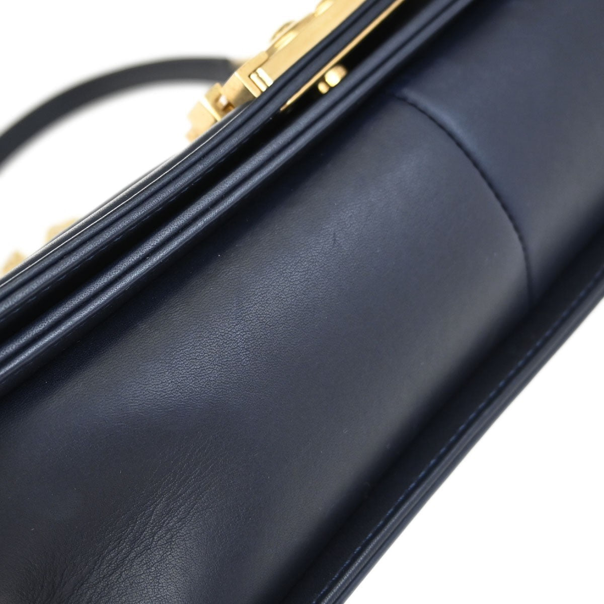 Chanel Boy Medium Vintage Shoulder Bag in Black and Navy Calfskin