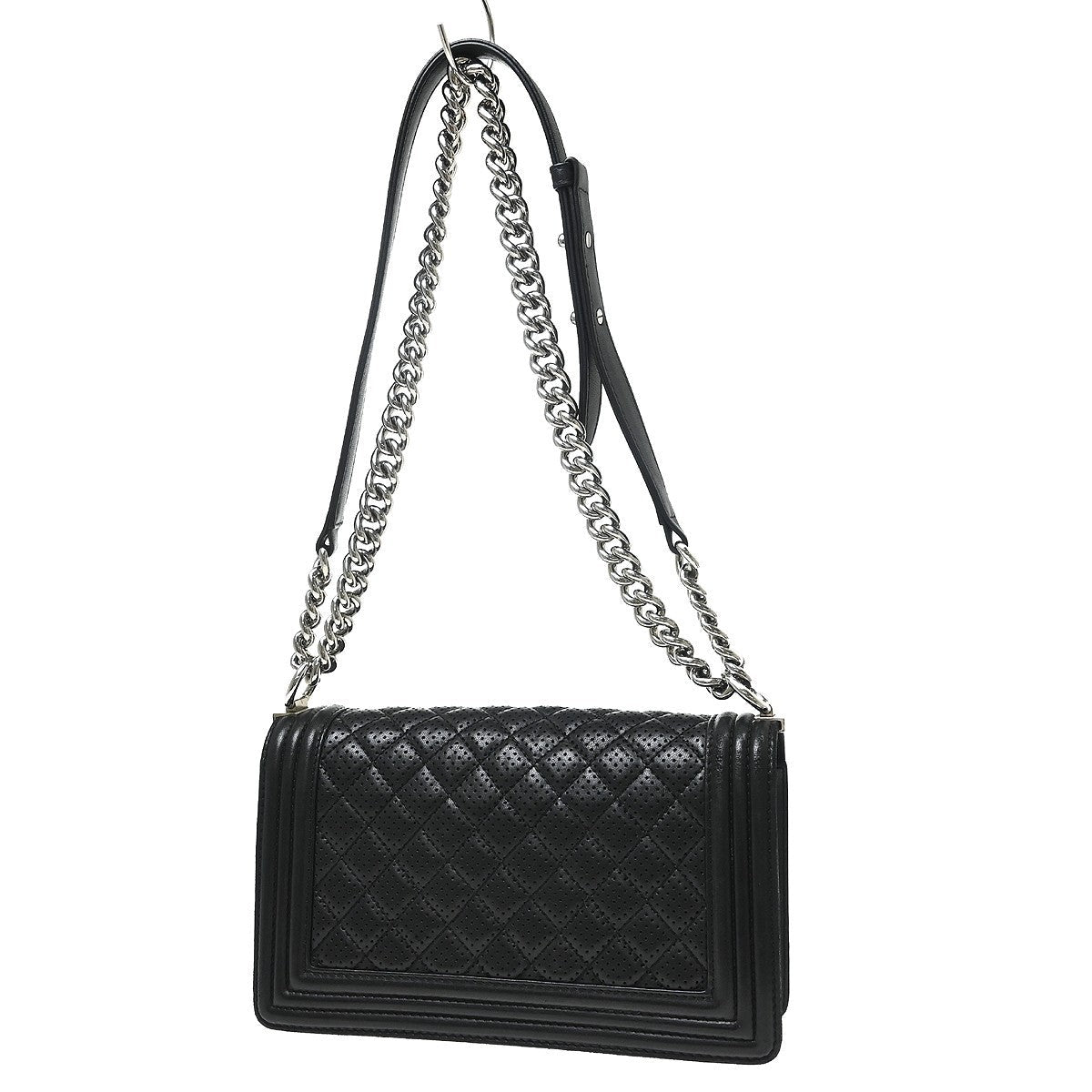 Chanel Boy Medium Vintage Shoulder Bag in Black Lambskin