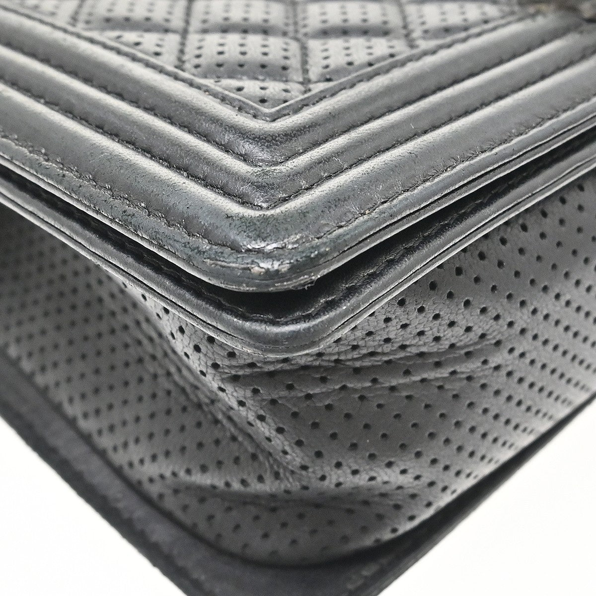 Chanel Boy Medium Vintage Shoulder Bag in Black Lambskin