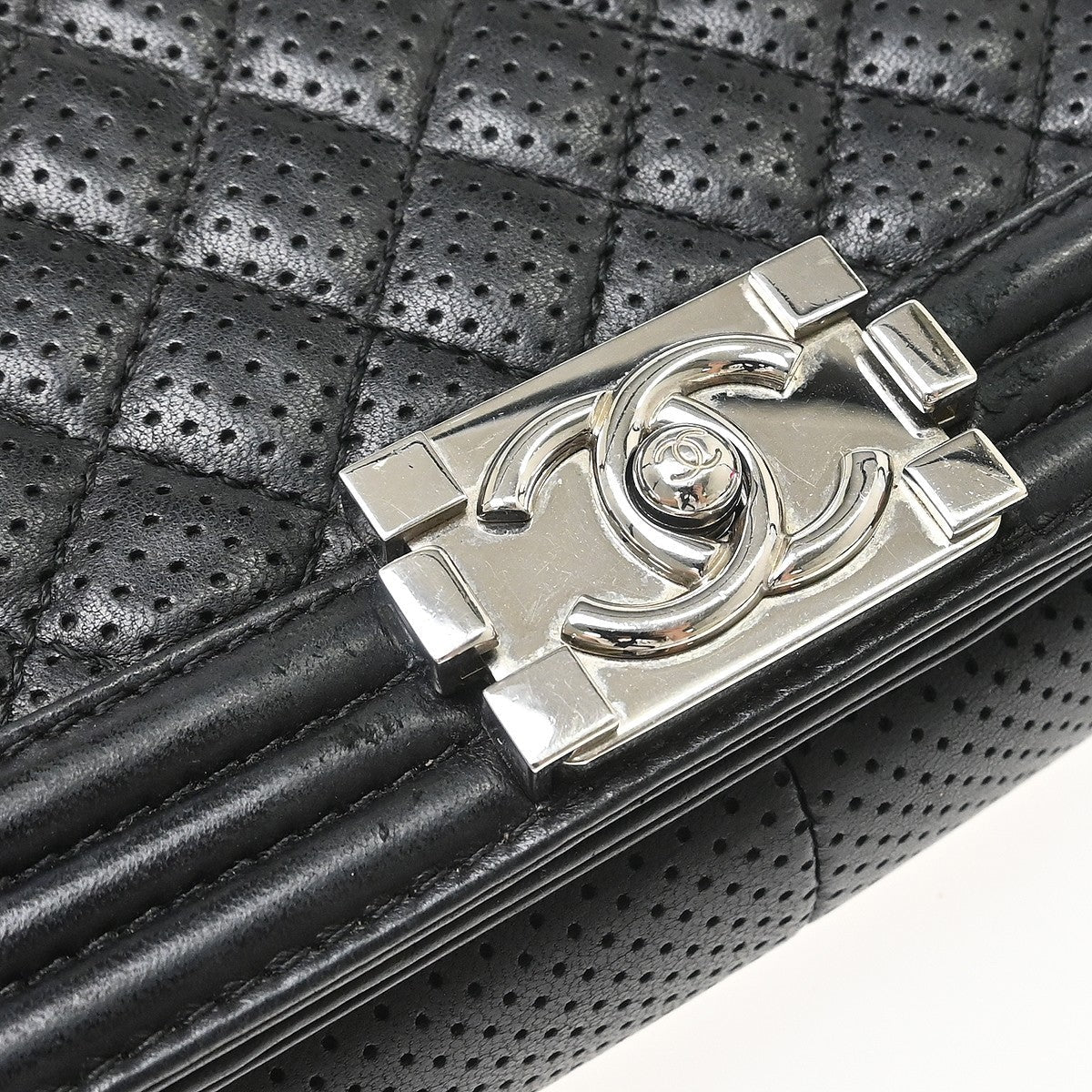 Chanel Boy Medium Vintage Shoulder Bag in Black Lambskin