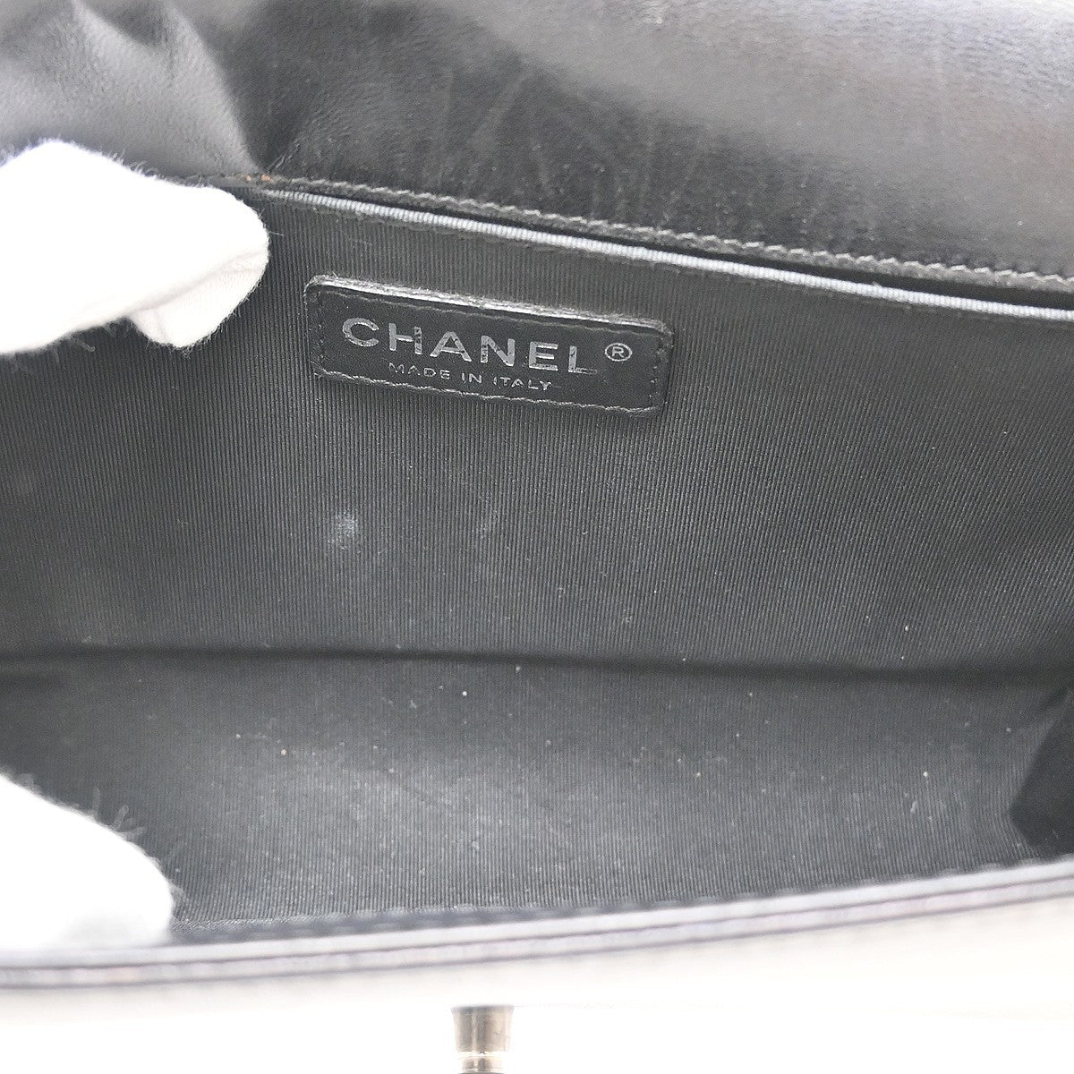 Chanel Boy Medium Vintage Shoulder Bag in Black Lambskin