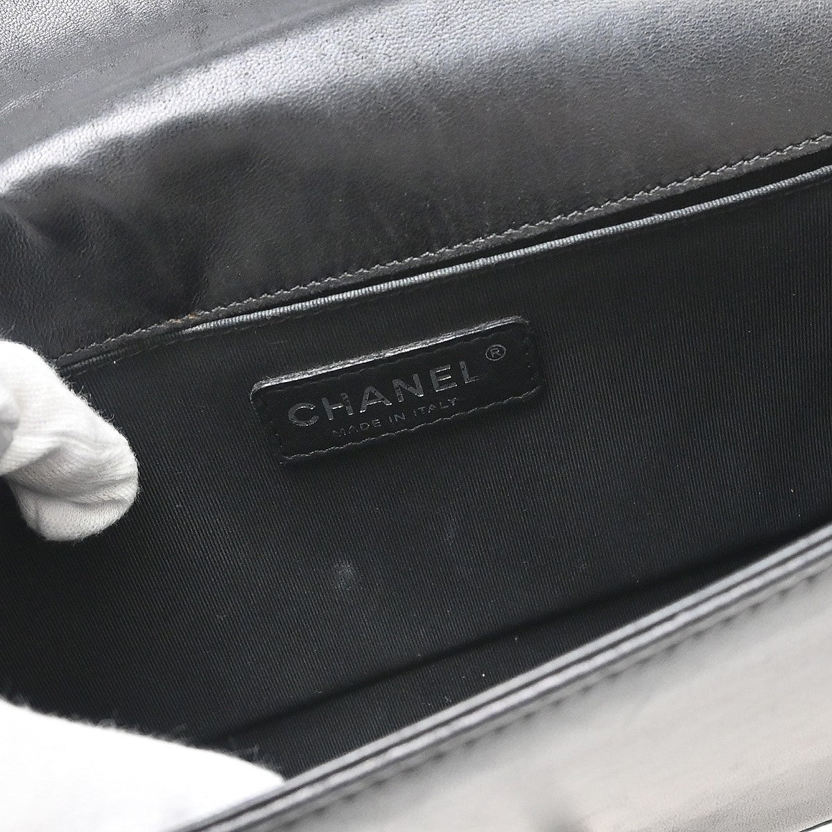 Chanel Boy Medium Vintage Shoulder Bag in Black Lambskin