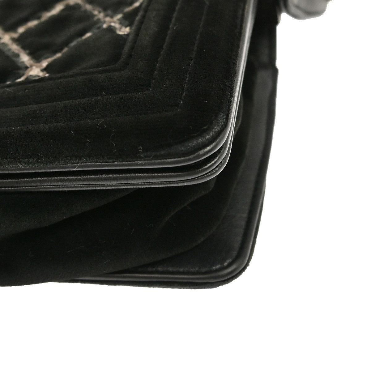 Chanel Boy Small Vintage Shoulder Bag in Black Velvet