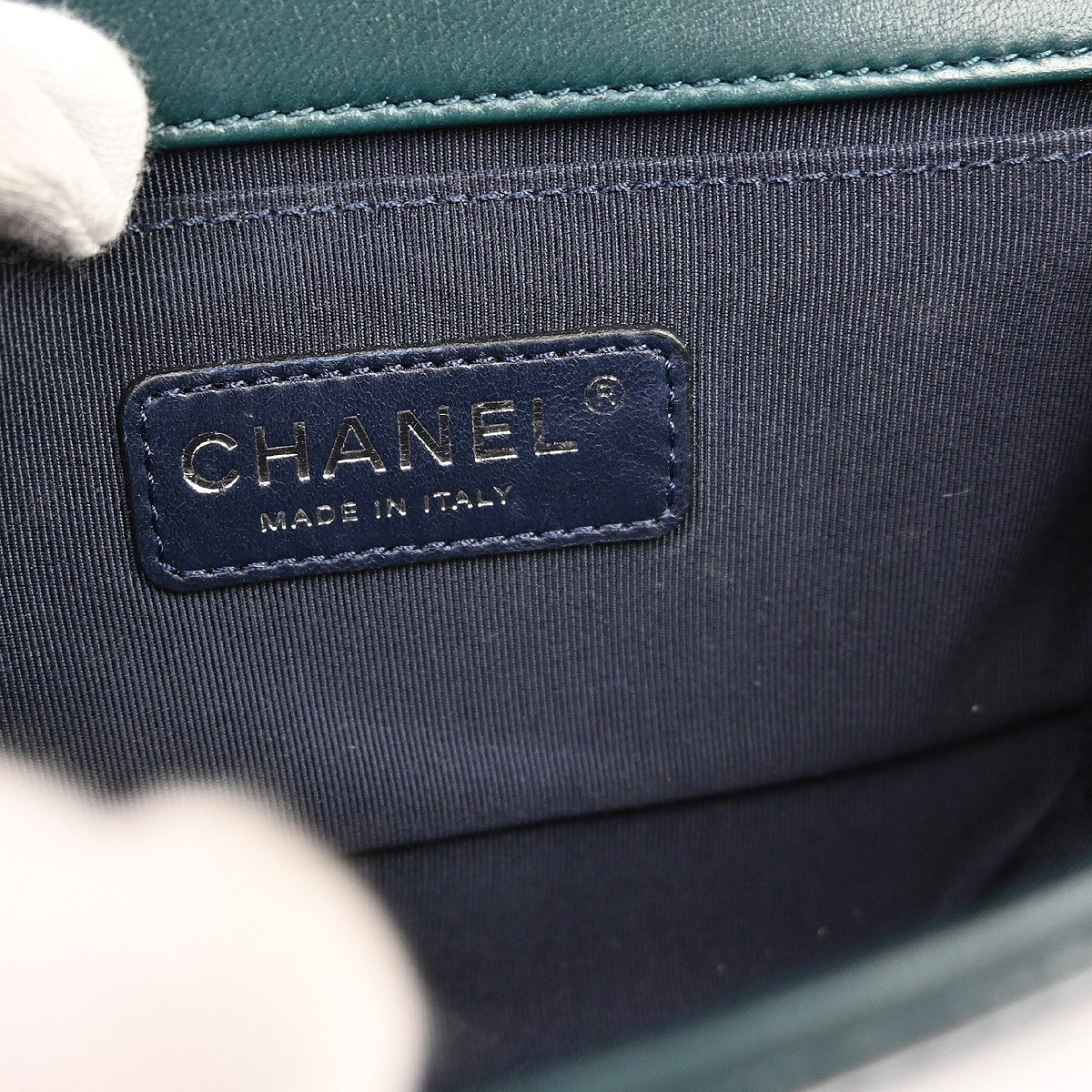 Chanel Boy Small Vintage Shoulder Bag in Green Tweed
