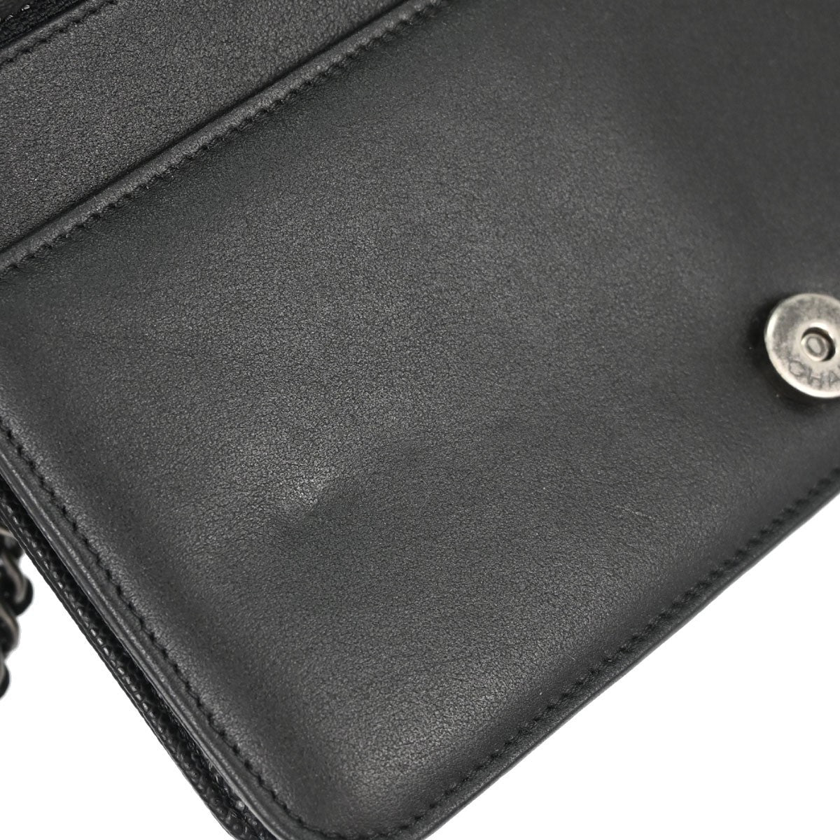 Chanel Boy Wallet on Chain Vintage Wallet on Chain in Black Calfskin
