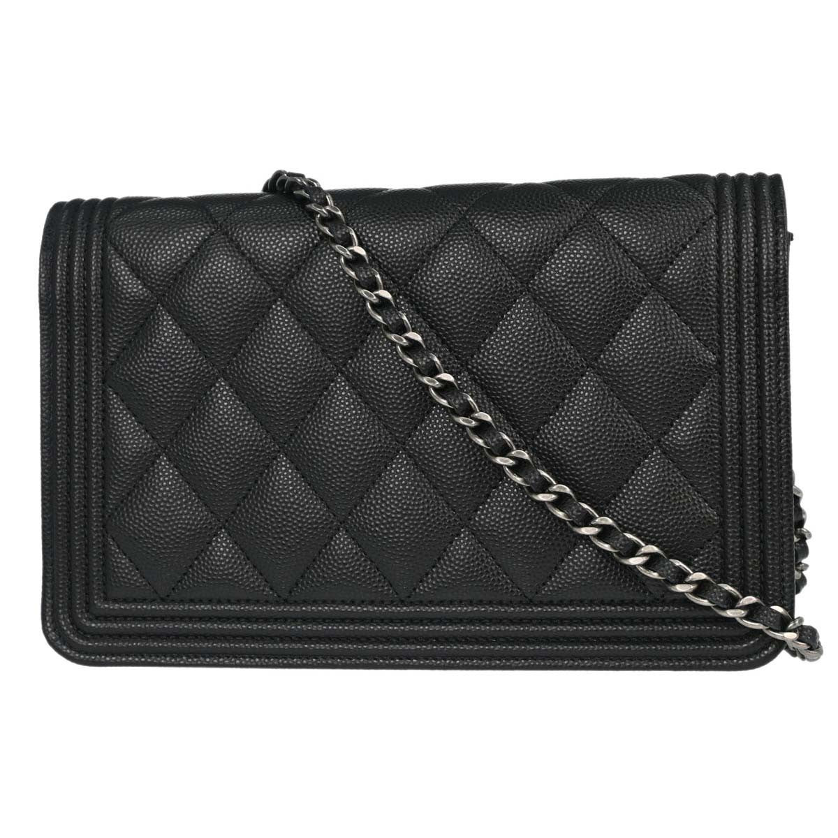 Chanel Boy Wallet on Chain Vintage Wallet on Chain in Black Calfskin