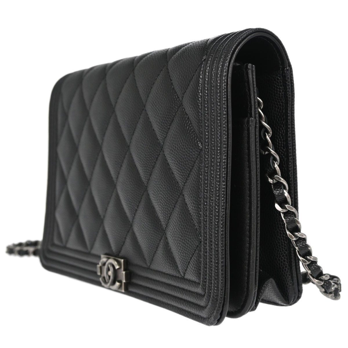 Chanel Boy Wallet on Chain Vintage Wallet on Chain in Black Calfskin