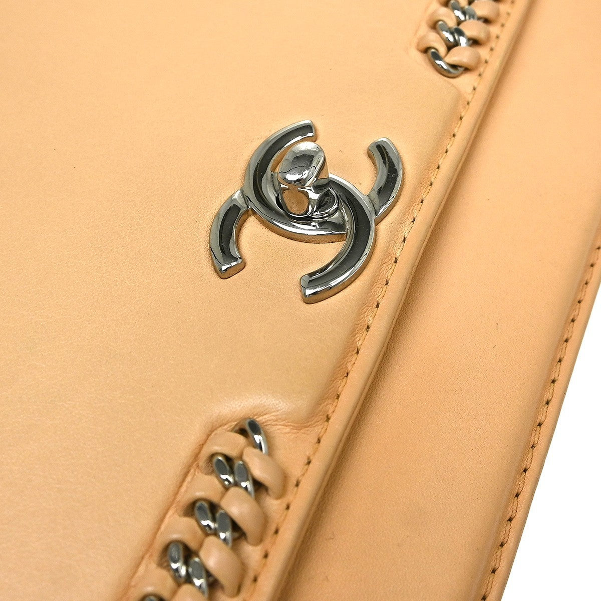 Chanel Braided Chic Flap Vintage Shoulder Bag in Beige Lambskin