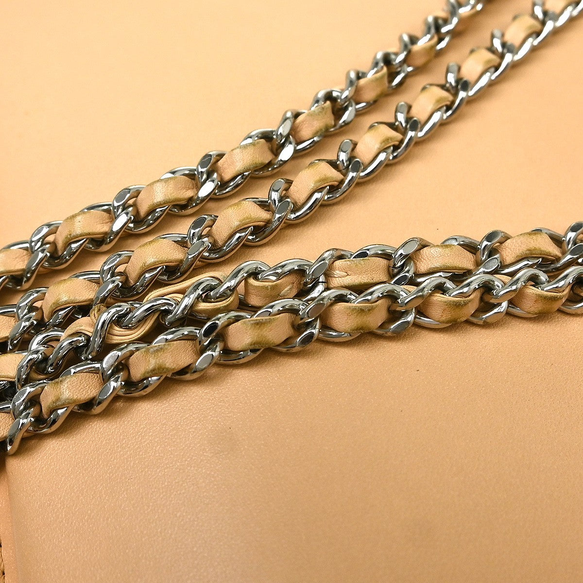 Chanel Braided Chic Flap Vintage Shoulder Bag in Beige Lambskin