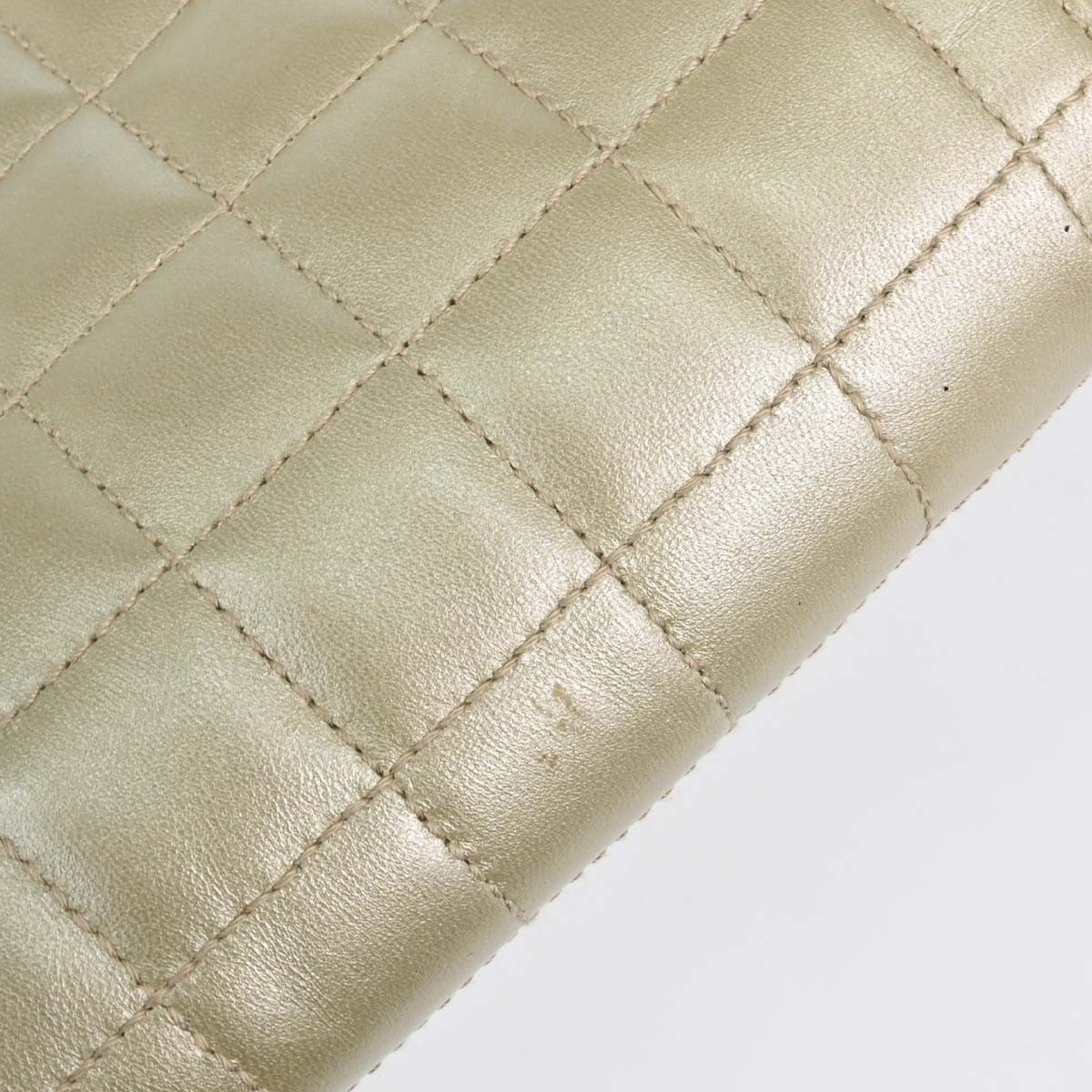 Chanel Choco Bar Mademoiselle Lock Vintage Shoulder Bag in Gold Lambskin