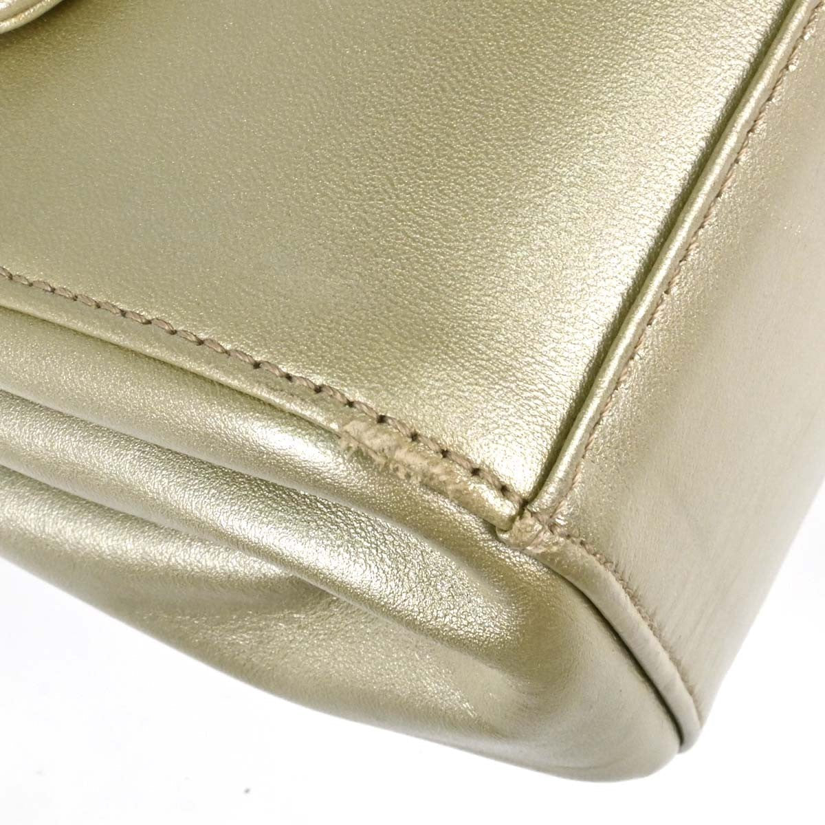Chanel Choco Bar Mademoiselle Lock Vintage Shoulder Bag in Gold Lambskin
