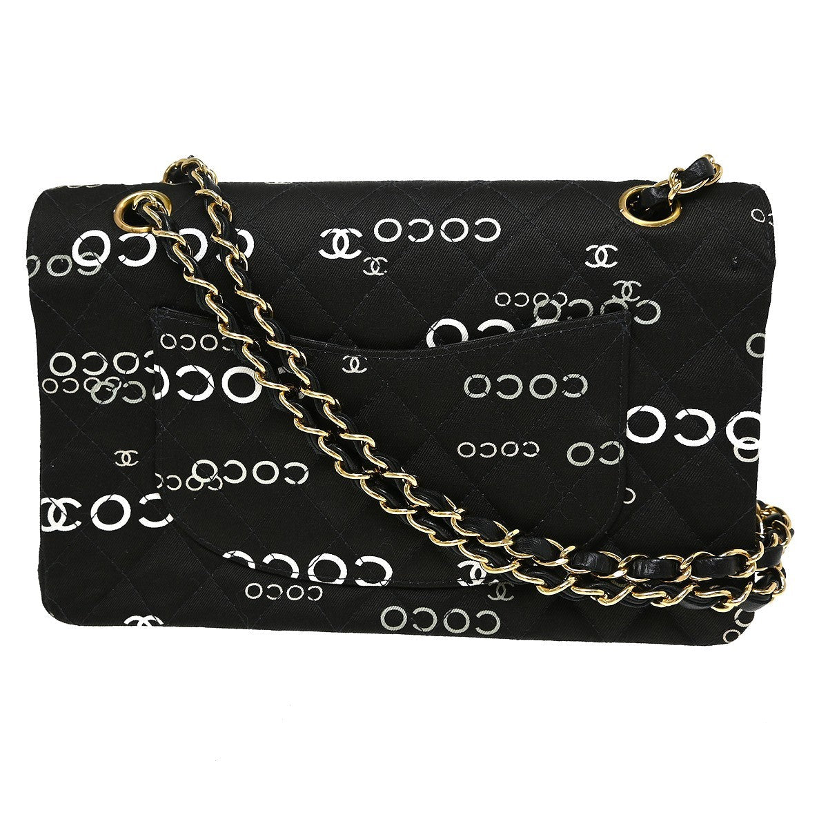Chanel Classic Double Flap Medium Vintage Shoulder Bag in Black Caviar Leather