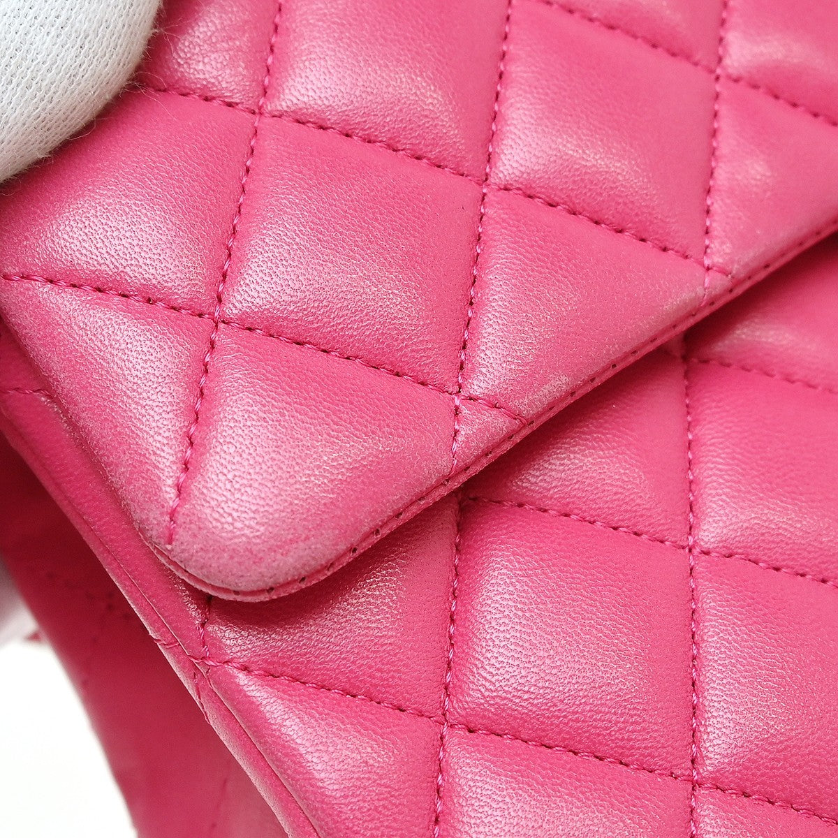 Chanel Classic Double Flap Medium Vintage Shoulder Bag in Pink Lambskin