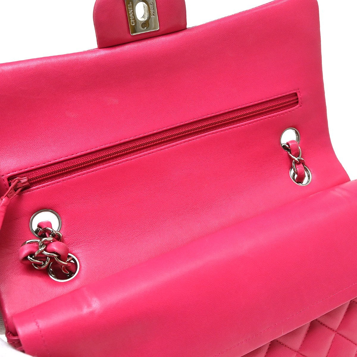 Chanel Classic Double Flap Medium Vintage Shoulder Bag in Pink Lambskin