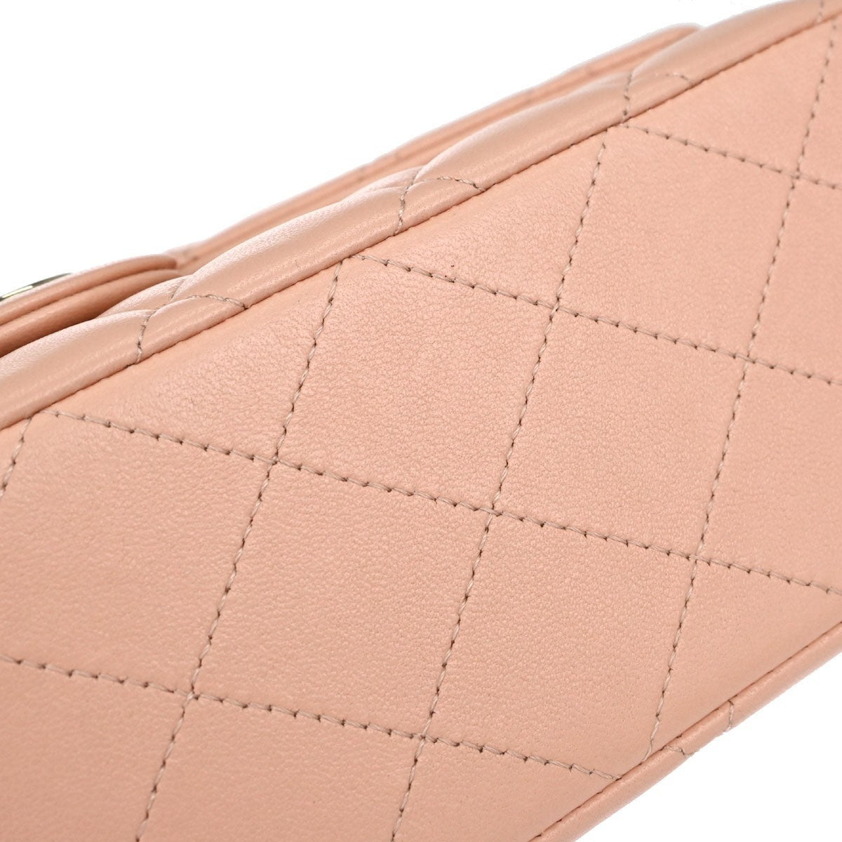 Chanel Classic Double Flap Medium Vintage Shoulder Bag in Pink Lambskin