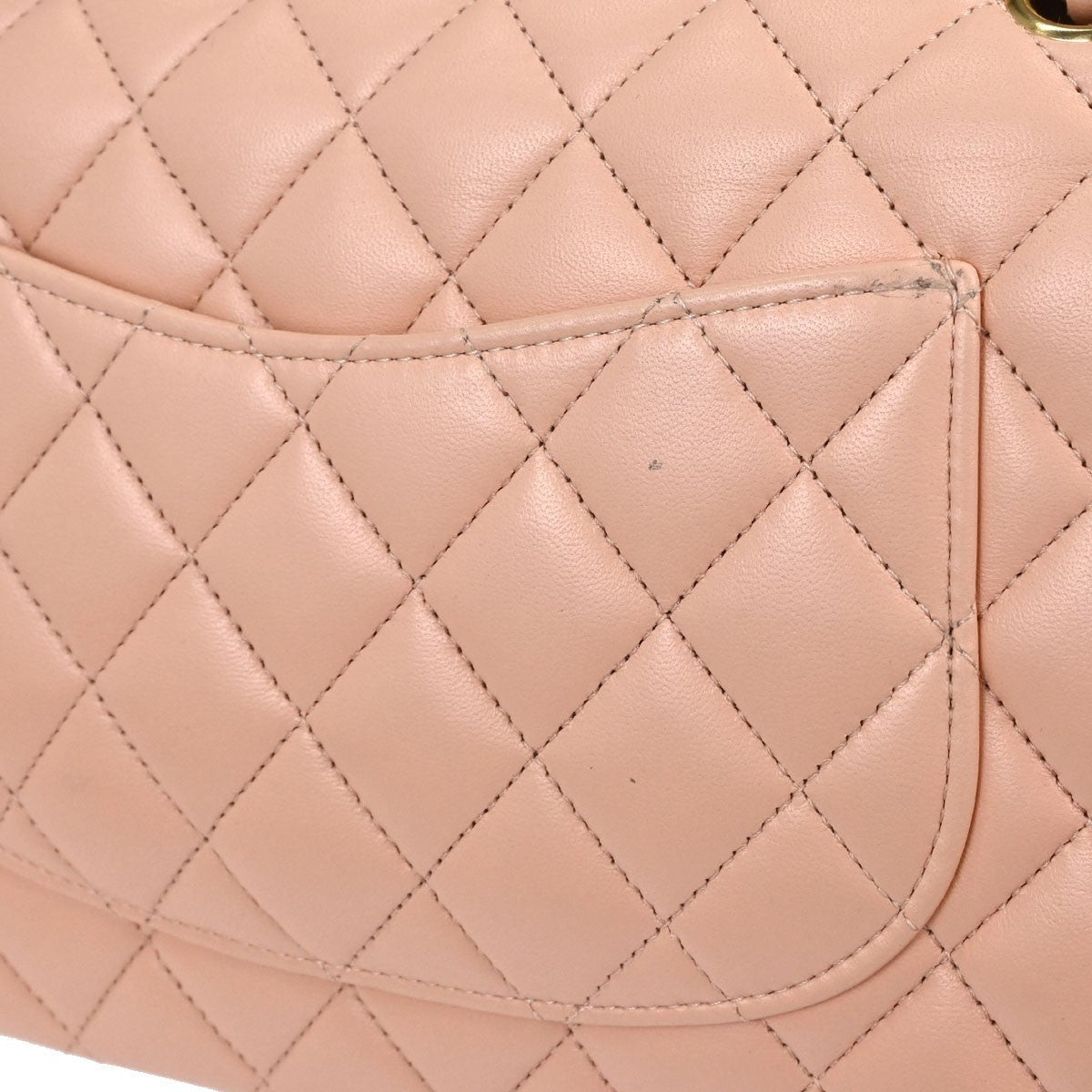 Chanel Classic Double Flap Medium Vintage Shoulder Bag in Pink Lambskin