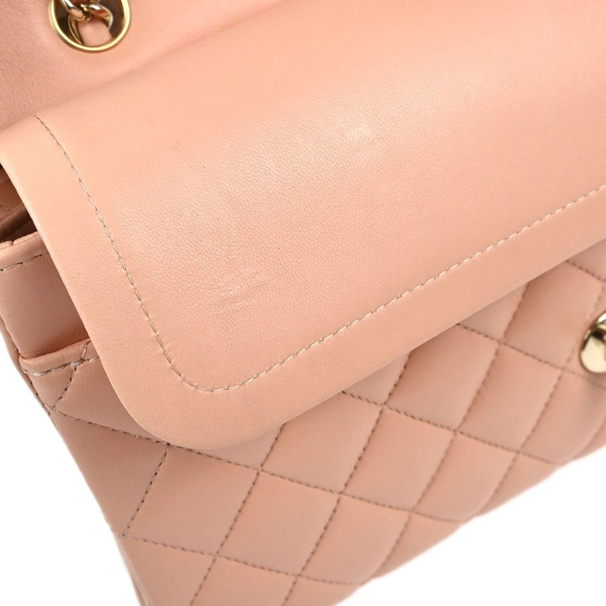 Chanel Classic Double Flap Medium Vintage Shoulder Bag in Pink Lambskin