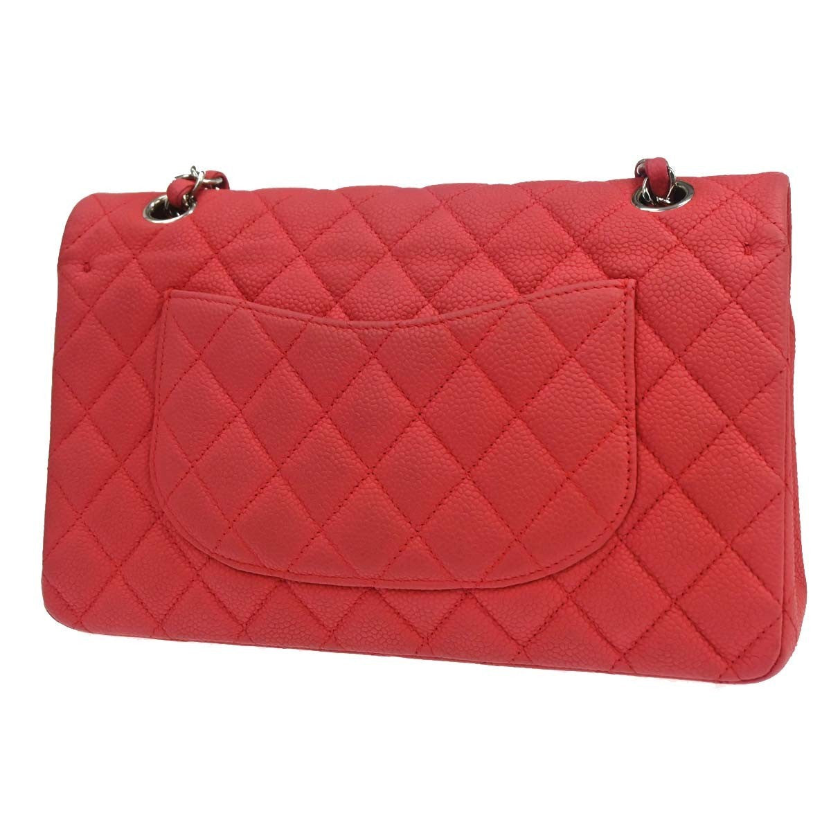 Chanel Classic Double Flap Medium Vintage Shoulder Bag in Pink Calfskin