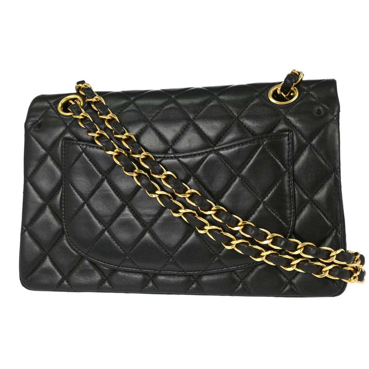 Chanel Classic Double Flap Small Vintage Shoulder Bag in Black Lambskin