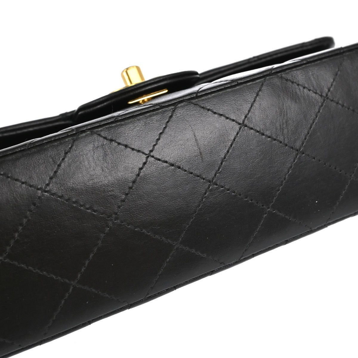 Chanel Classic Double Flap Small Vintage Shoulder Bag in Black Lambskin