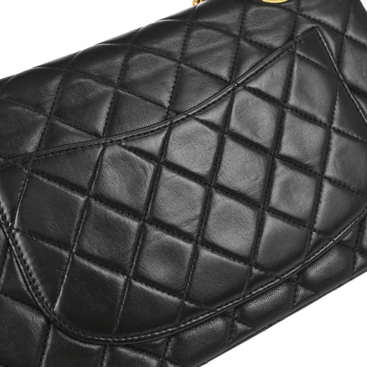 Chanel Classic Double Flap Small Vintage Shoulder Bag in Black Lambskin