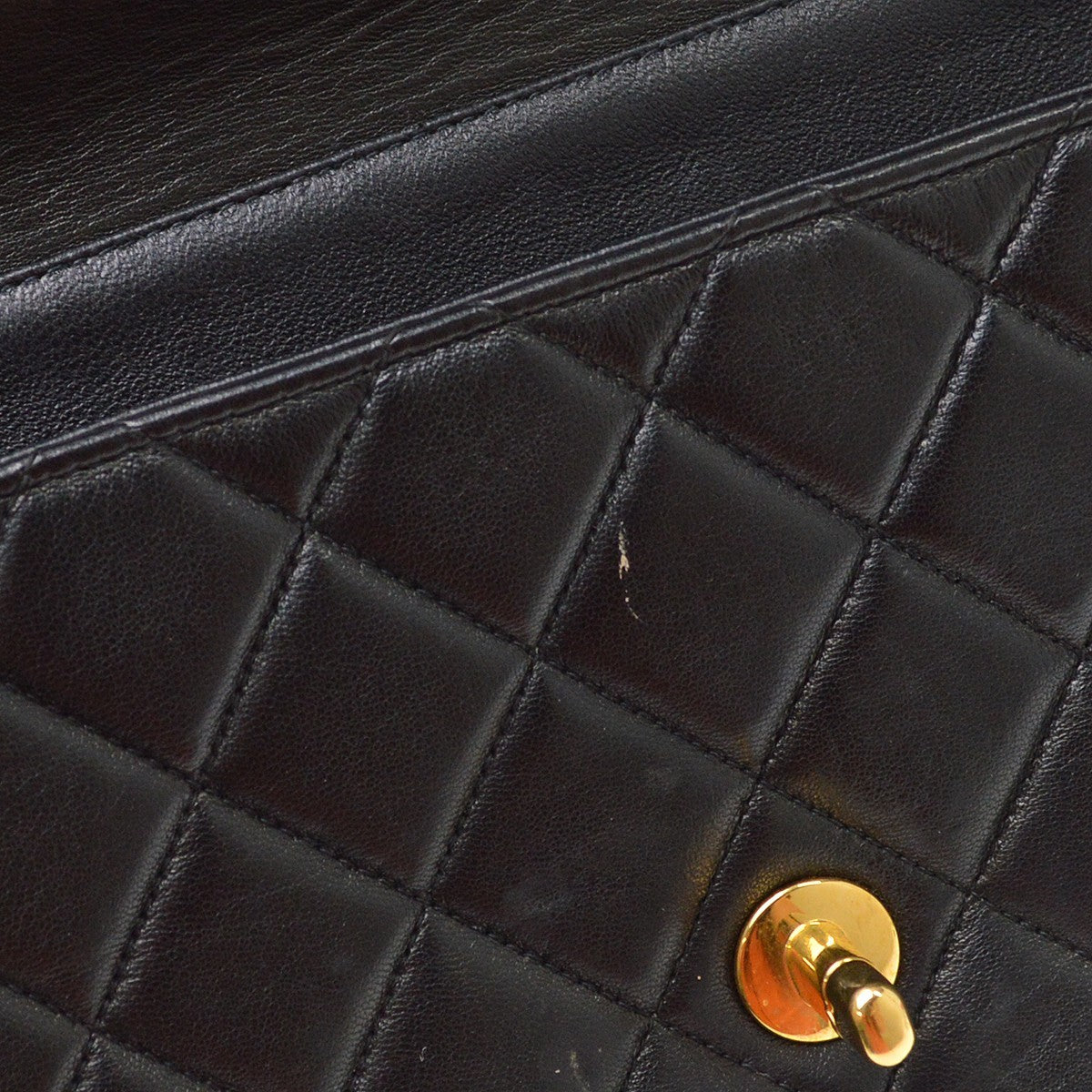 Chanel Classic Flap Double Sided Vintage Shoulder Bag in Black Lambskin