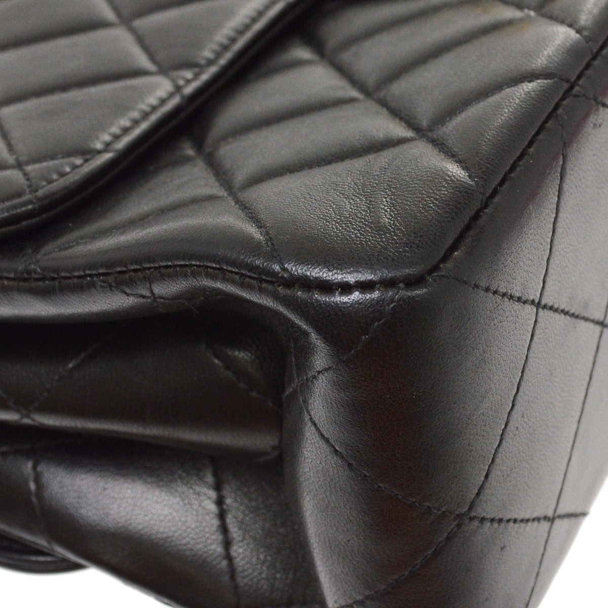 Chanel Classic Flap Double Sided Vintage Shoulder Bag in Black Lambskin