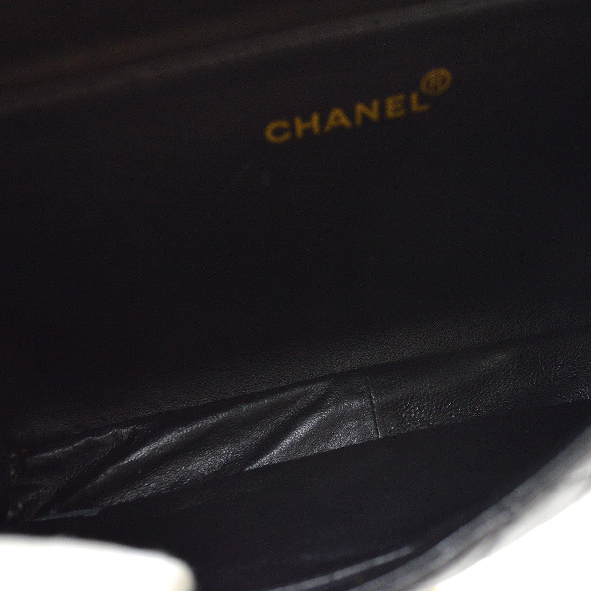 Chanel Classic Flap Double Sided Vintage Shoulder Bag in Black Lambskin