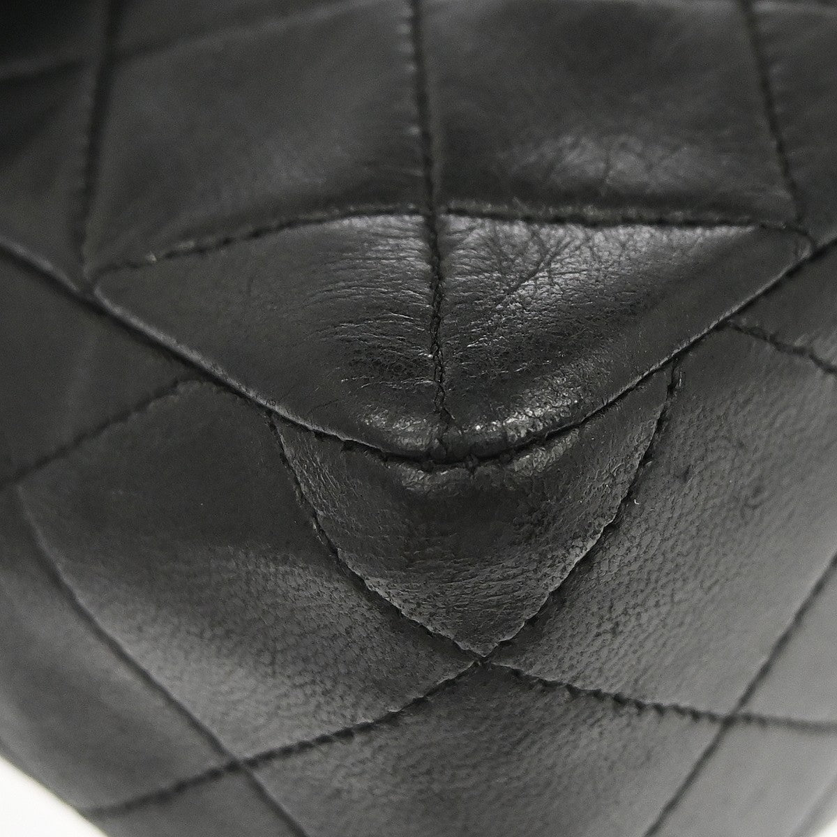 Chanel Classic Square Flap 20 Vintage Shoulder Bag in Black Lambskin