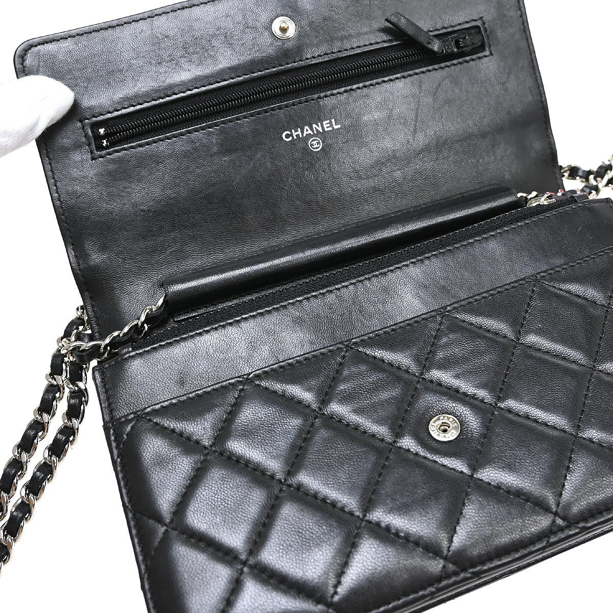 Chanel Classic WOC Vintage Crossbody Bag in Black Lambskin