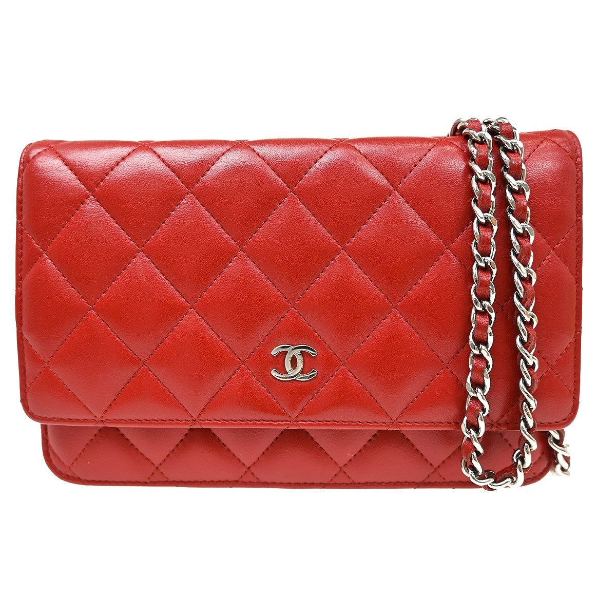 Chanel Classic WOC Vintage Crossbody Bag in Red Lambskin