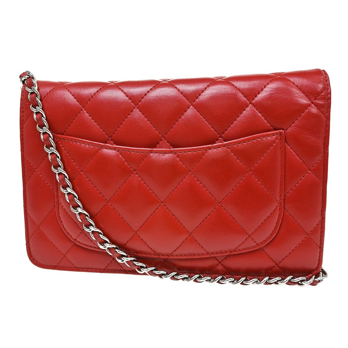Chanel Classic WOC Vintage Crossbody Bag in Red Lambskin