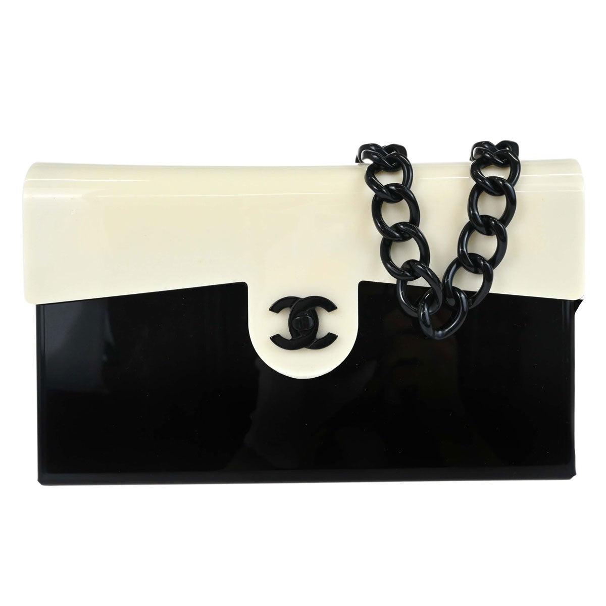 Chanel Coco Flap Vintage Shoulder Bag in Black Plexiglass