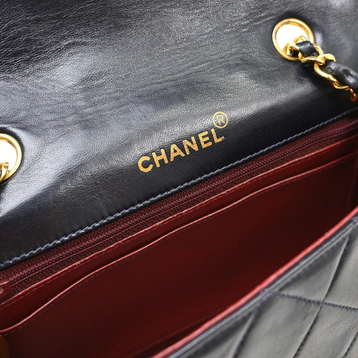Chanel Diana Small Vintage Shoulder Bag in Navy Lambskin