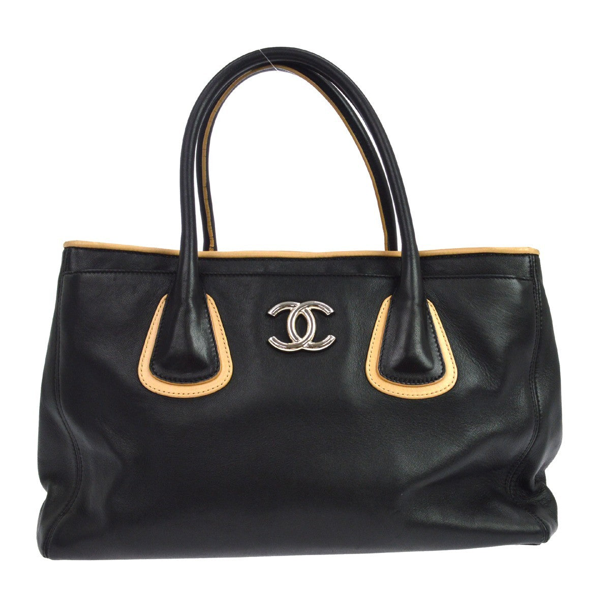 Chanel Executive Cerf Tote Vintage Tote Bag in Beige Lambskin