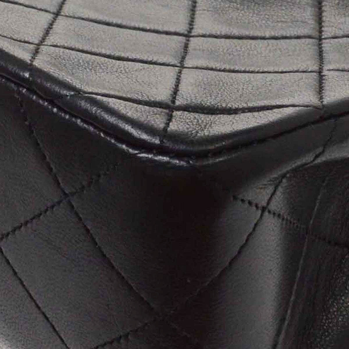 Chanel Full Flap Small Vintage Shoulder Bag in Black Lambskin