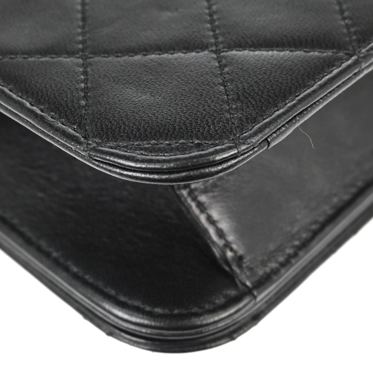 Chanel Full Flap Small Pushlock Vintage Shoulder Bag in Black Lambskin