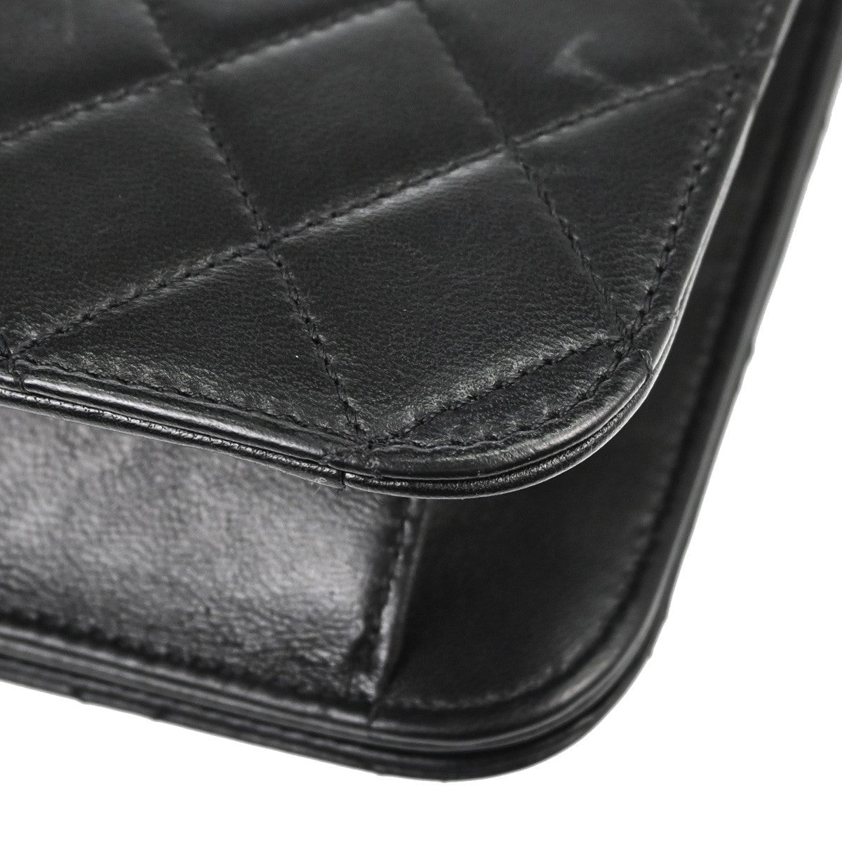 Chanel Full Flap Small Pushlock Vintage Shoulder Bag in Black Lambskin