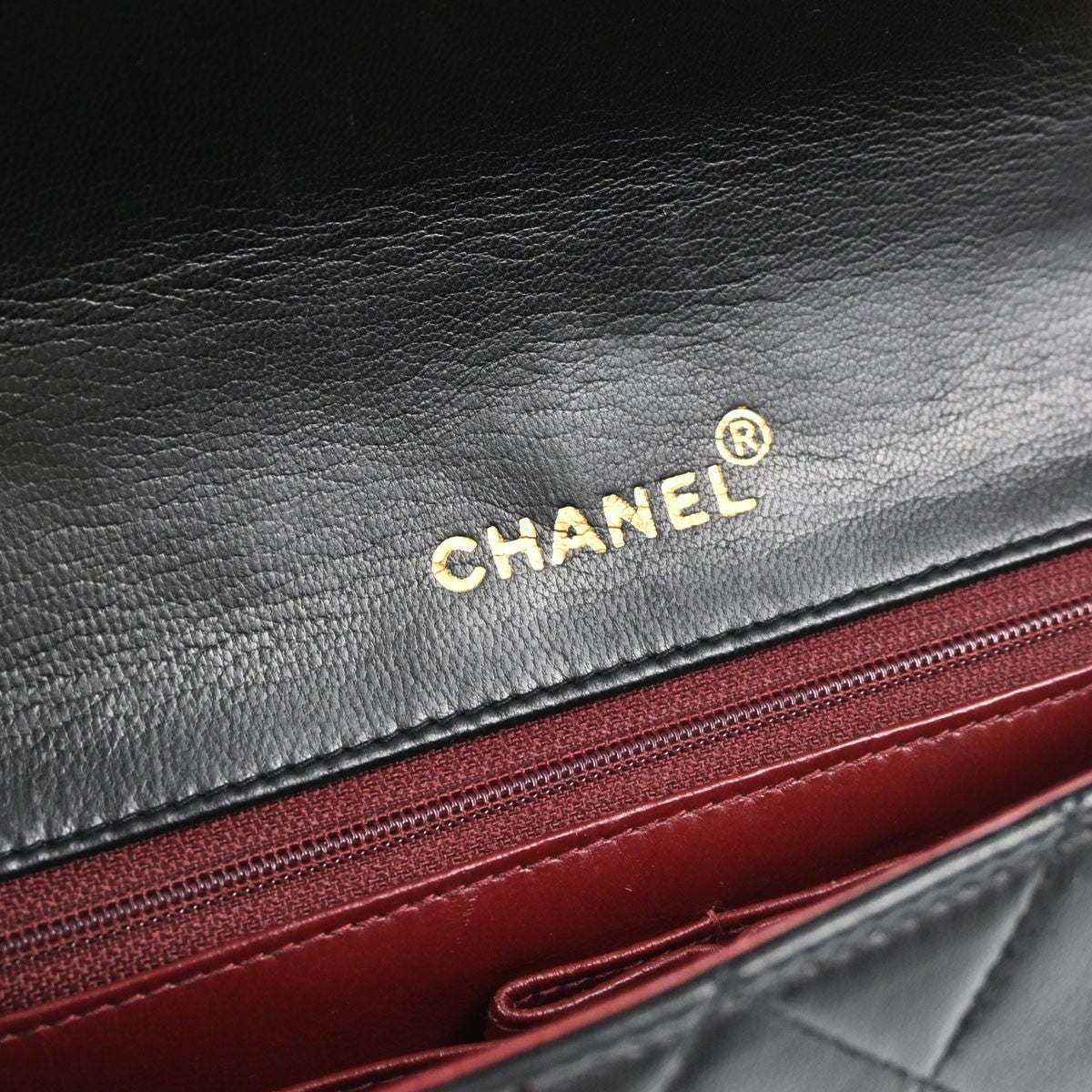 Chanel Full Flap Small Turnlock Vintage Shoulder Bag in Black Lambskin