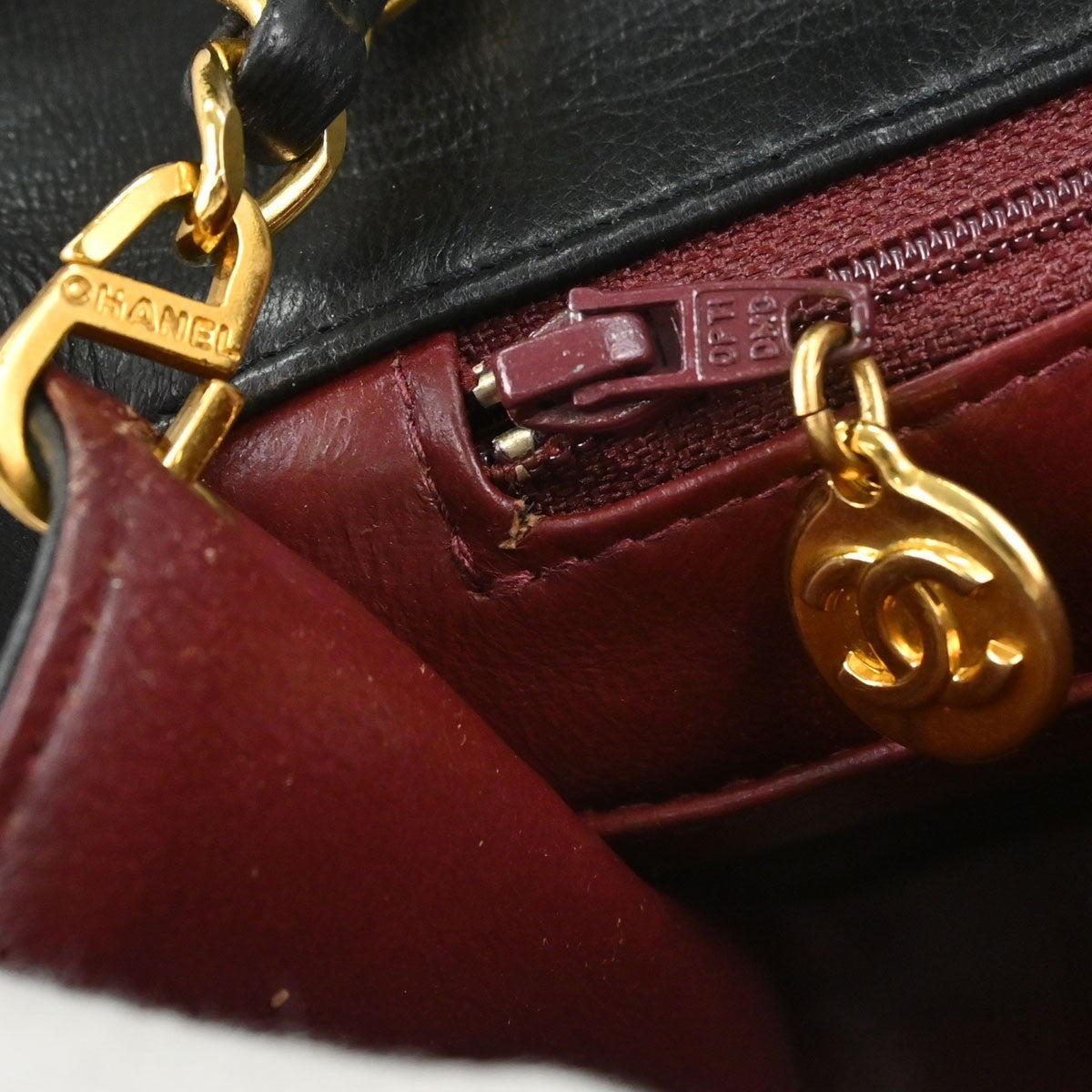 Chanel Full Flap Small Turnlock Vintage Shoulder Bag in Black Lambskin