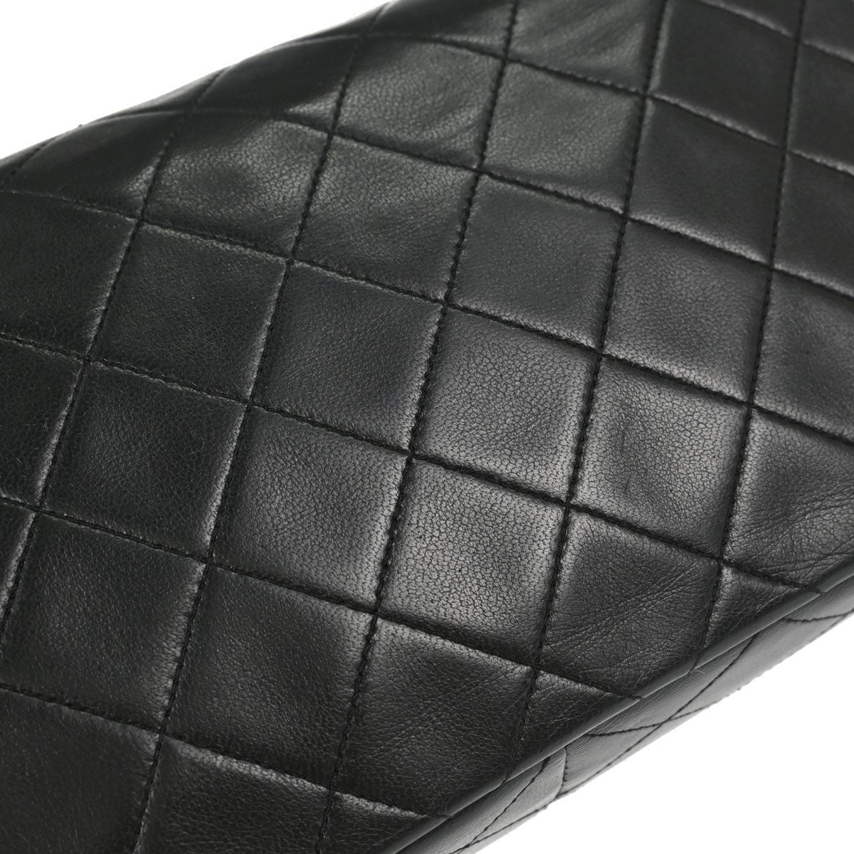 Chanel Full Flap Small Turnlock Vintage Shoulder Bag in Black Lambskin