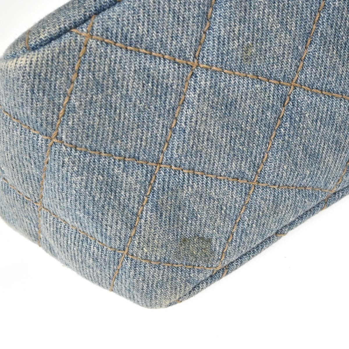 Chanel Jumbo Classic Flap Vintage Shoulder Bag in Light Blue Denim