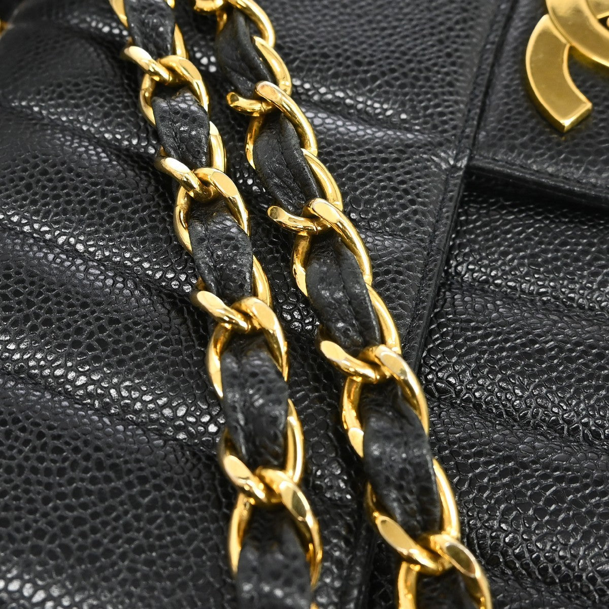 Chanel Mademoiselle Jumbo Vintage Shoulder Bag in Black Calfskin