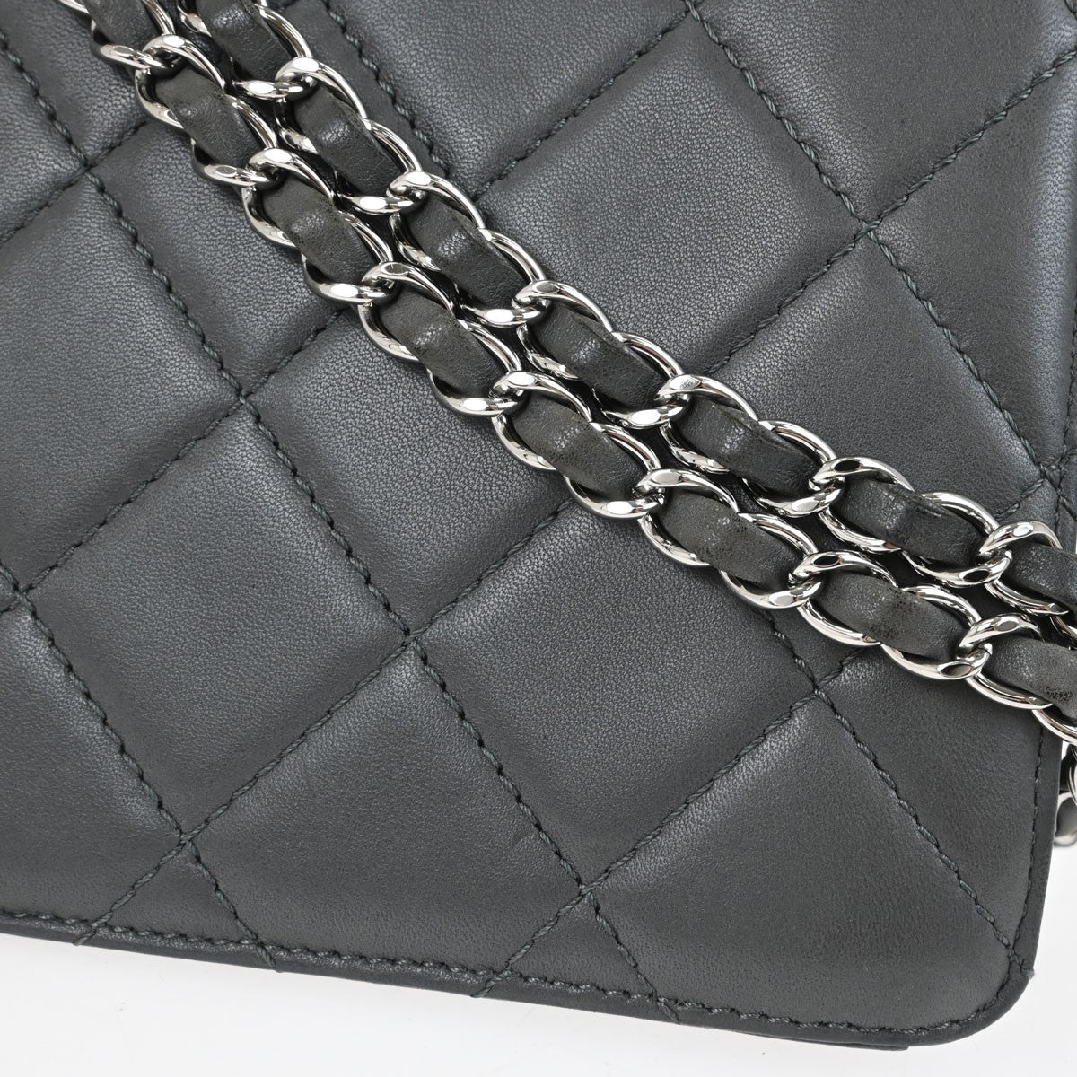 Chanel Mademoiselle Lock Reissue Flap Vintage Shoulder Bag in Grey Lambskin
