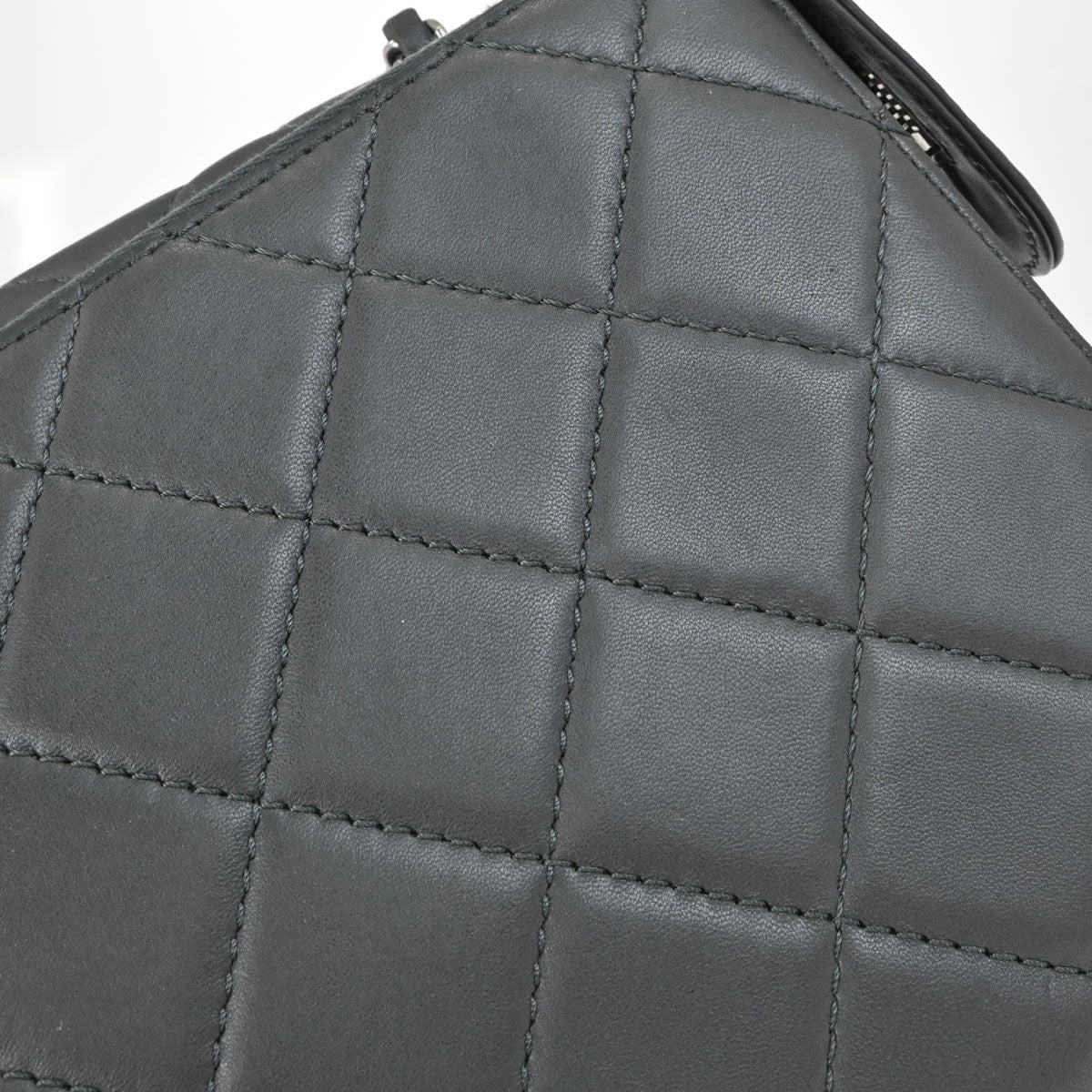 Chanel Mademoiselle Lock Reissue Flap Vintage Shoulder Bag in Grey Lambskin