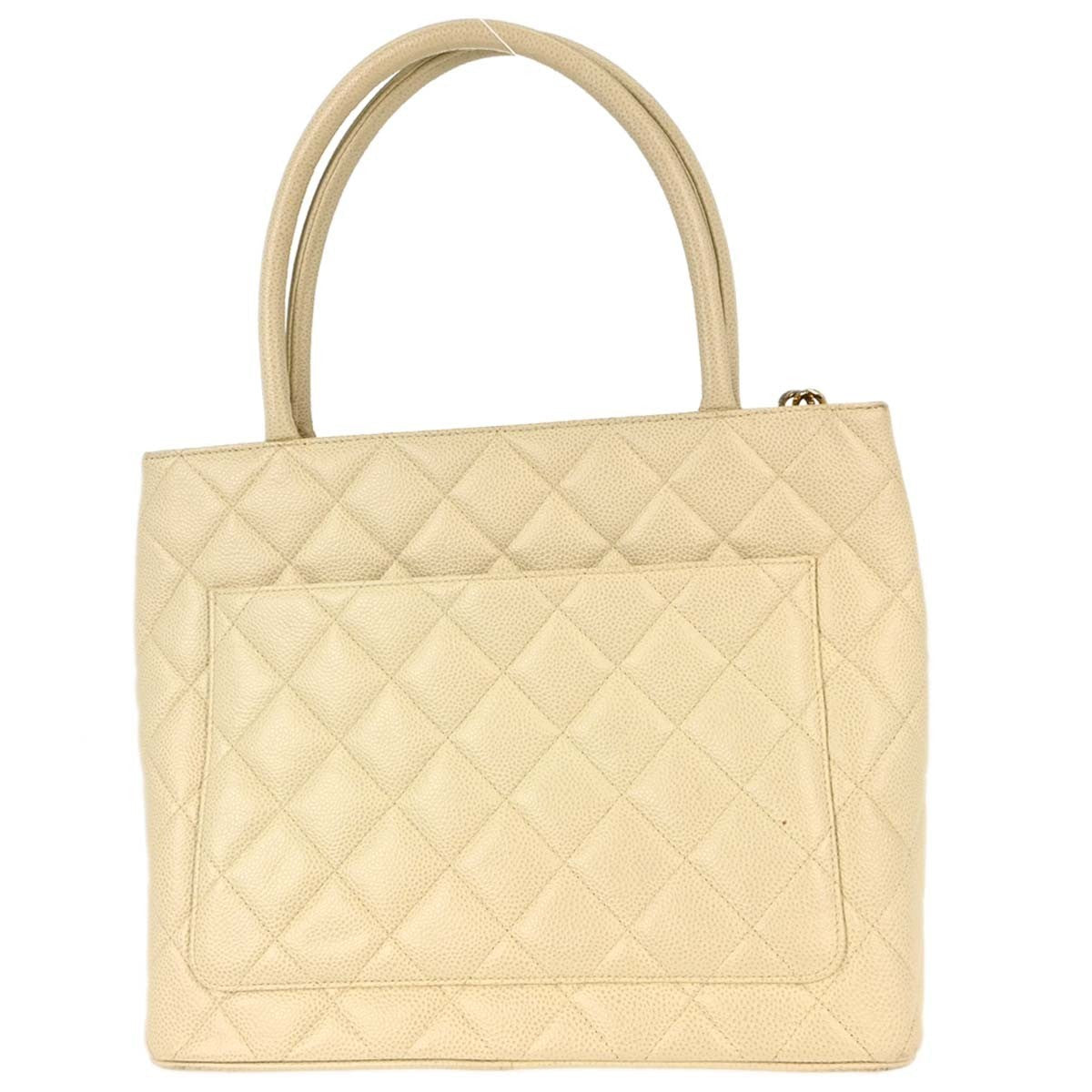 Chanel Medallion Tote Vintage in White Caviar Leather