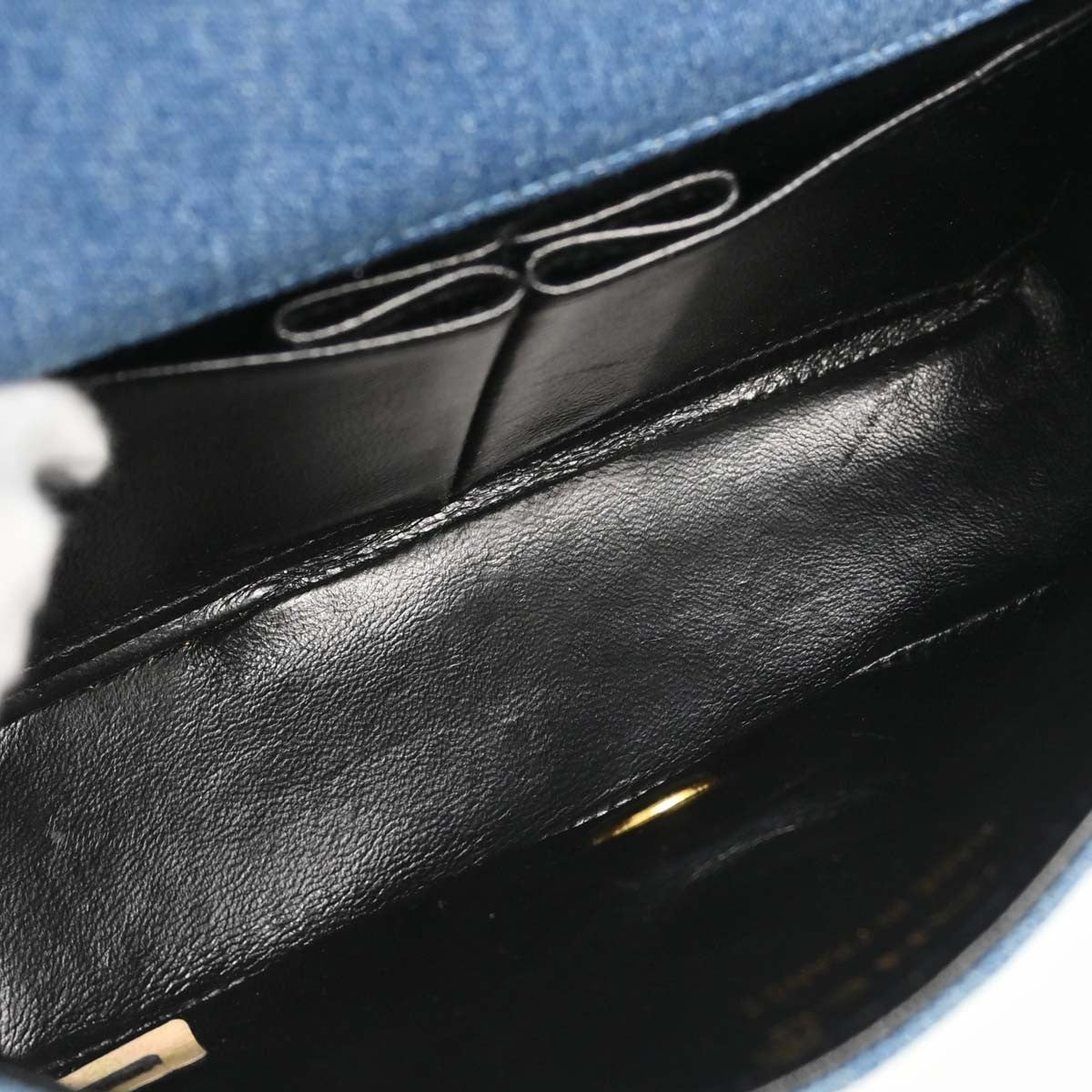 Chanel Mini Full Flap Vintage Shoulder Bag in Blue Denim