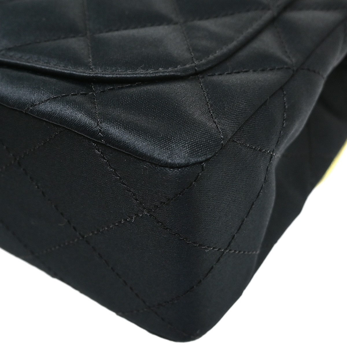 Chanel Mini Classic Square Flap 17 Vintage Shoulder Bag in Black Satin
