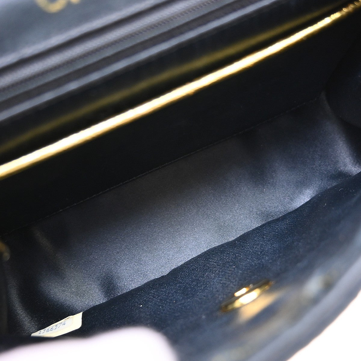 Chanel Mini Classic Square Flap 17 Vintage Shoulder Bag in Black Satin